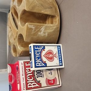Bundle MCM Poker Caddy, 100 Chips and unopened deck of playing cards